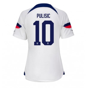 United States Christian Pulisic #10 Replica Home Stadium Shirt for Women World Cup 2022 Short Sleeve